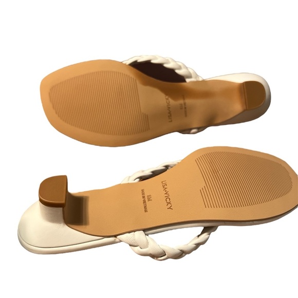 Lisa Vicky Beauty-V White Braided Kitten Heel‎ Sandals – Size 8M - Picture 7 of 11